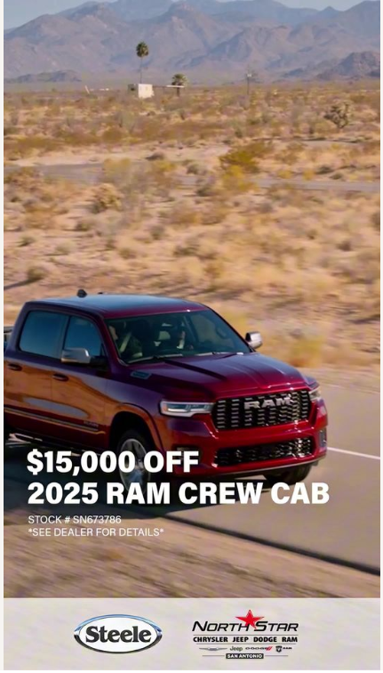 $15,000 OFF 2025 RAM CREW CAB
